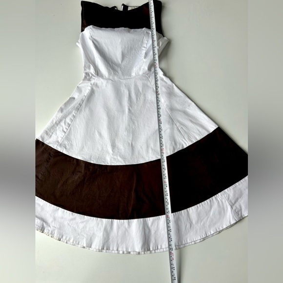Kate spade brown and white cotton elastine dress Sz 00 fit and flare - Picture 8 of 12